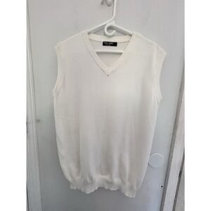 Paul Jones Since 1958 Sleeveless Sweater White Large Clean Sharp 46x30 Golf
